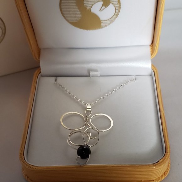 Handmade Sterling, Onyx earrings, necklace NWOT ** - Picture 2 of 5